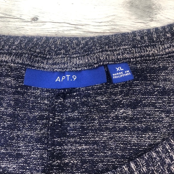 Apt. 9 Blue Heather Cold Shoulder Ruffled Lightweight Sweater NWT Extra Large - Picture 3 of 8